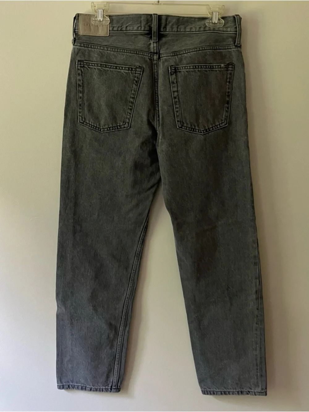 Everlane Relaxed Straight Jean Organic Cotton 26 Grey Classic Button Fly